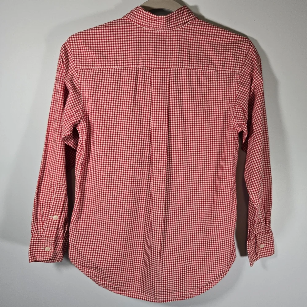 Ralph Lauren Boys Red Gingham Button Down‎ Shirt Size Medium Long Sleeve